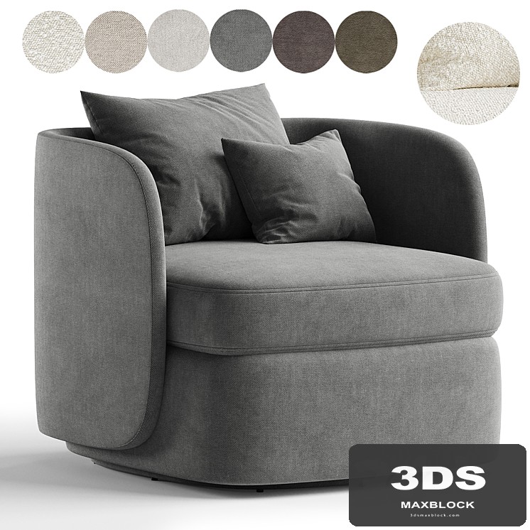 Swivel chair Dandy milky bouclé