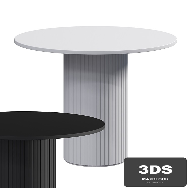 Round white kitchen table TRUBIS Wood
