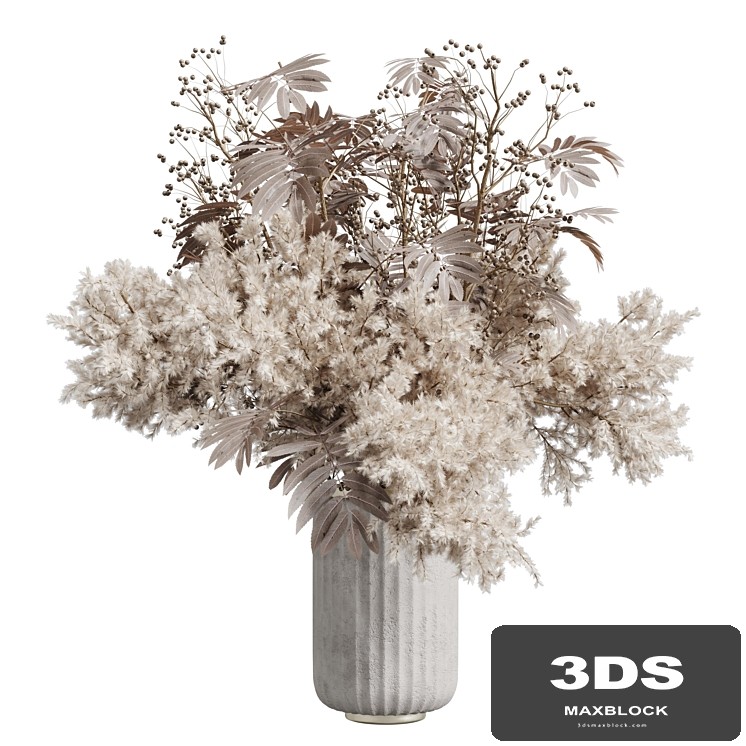 pampas dry flowers in a concrete vase bouquet 51