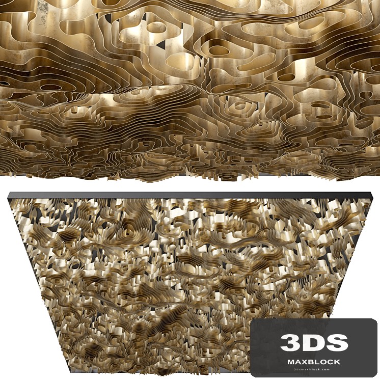 Bent brass sheet ceiling