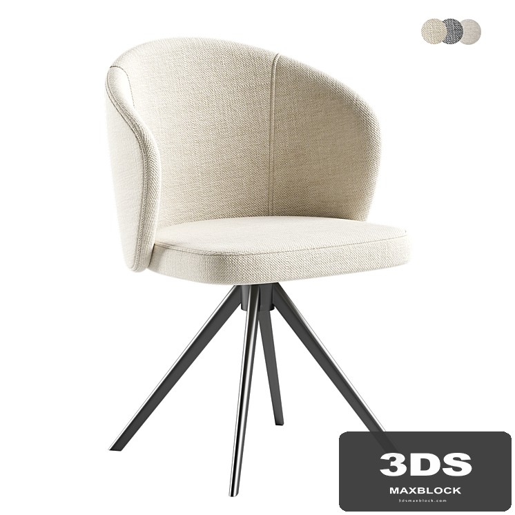 LOT swivel chair with black metal legs
