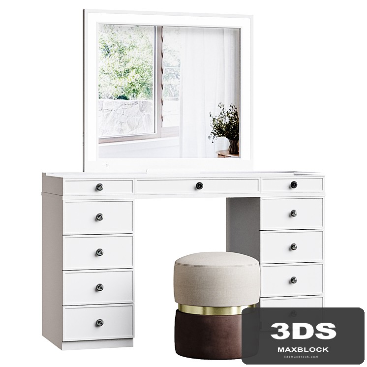 Tresanti Alexandra Vanity Table with LED Lighted Mirror