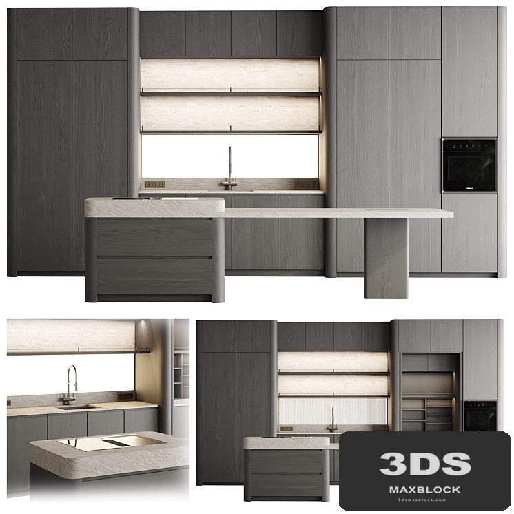 kitchen cabinet with island 01