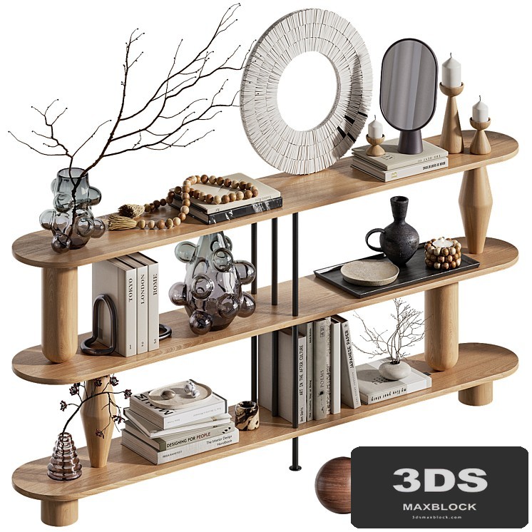 Shelf with decor VAZOO 2 regal - 3 long shelves