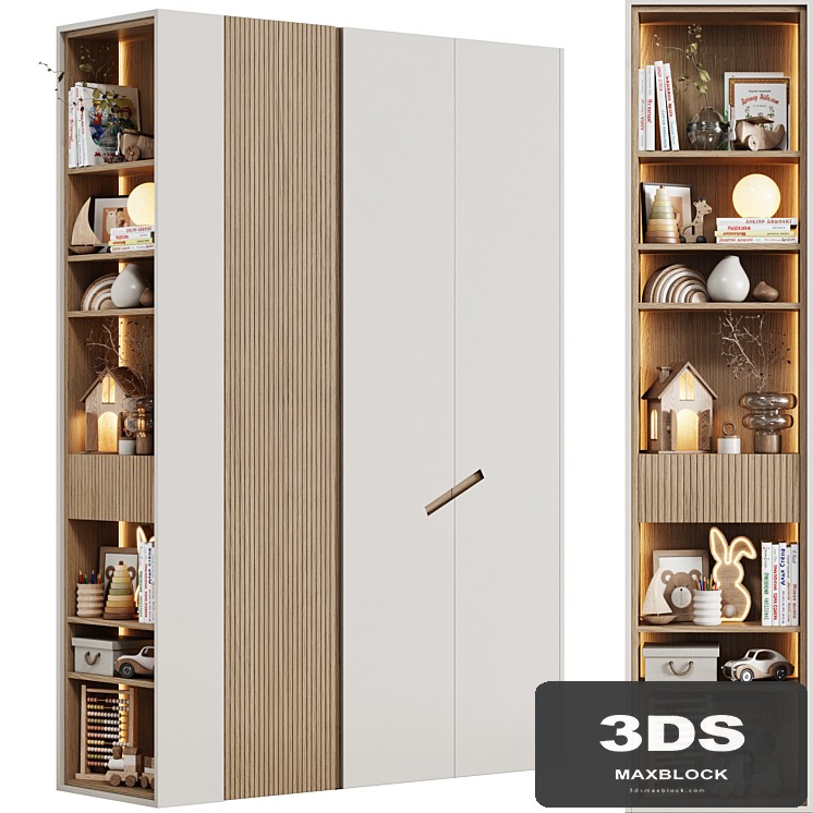 Bright children's modular wardrobe in a modern minimalism style 14