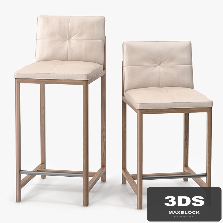 BasssamFellows Wood Frame Counter Stool &amp; Wood Frame Bar Stool