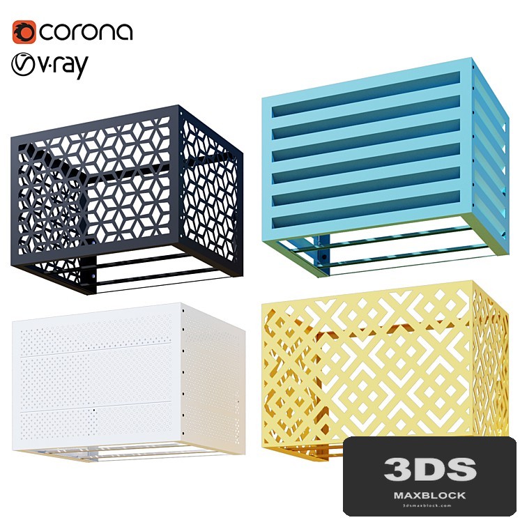 Baskets for air conditioning on the facade
