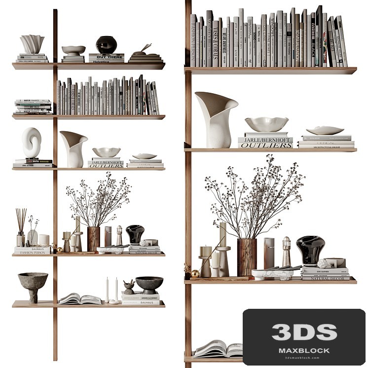 rack Minimalistic wooden shelving 07