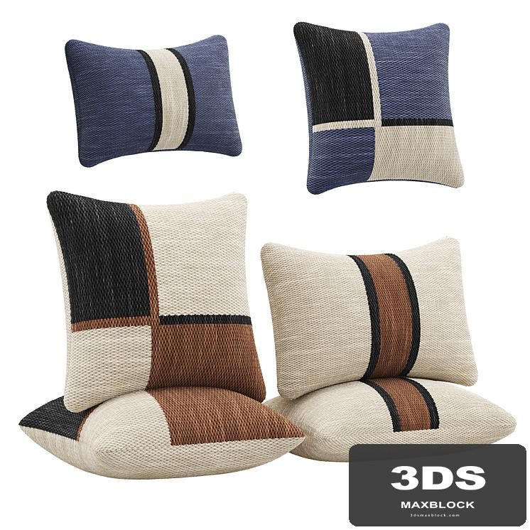 Lazio Woven Kilim Colorblock by Crate and Barrel pillow set