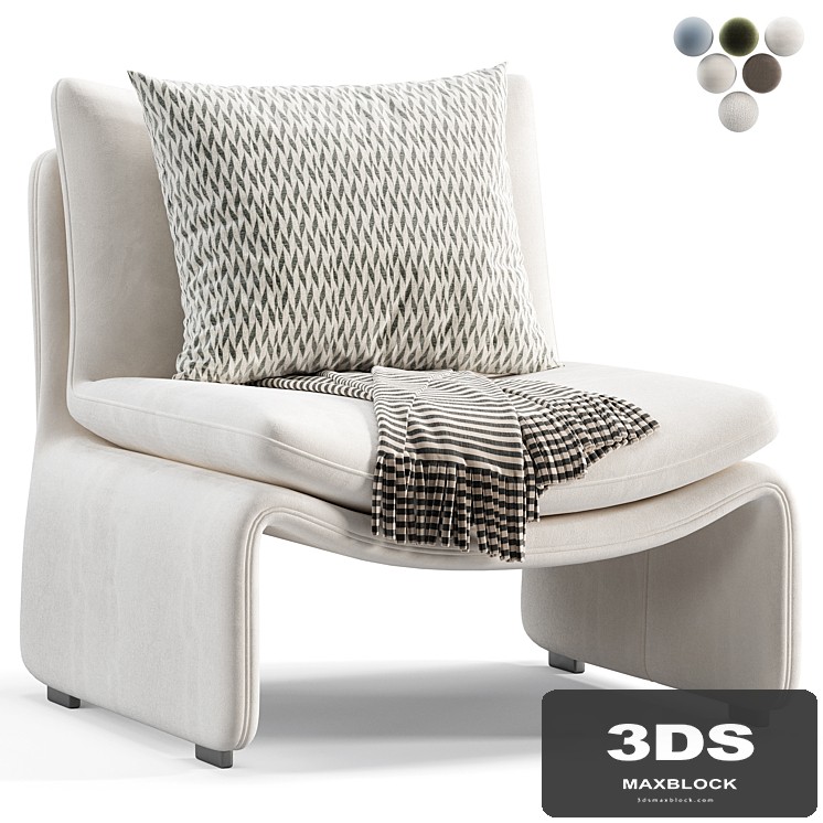 Maya White Faux Sheepskin Bouble Accent Chair