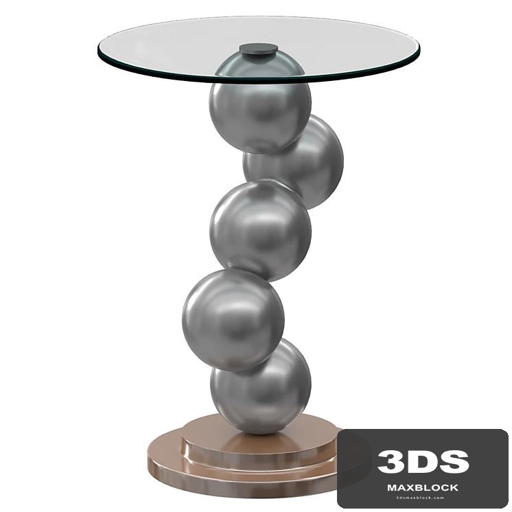 Coffee table with round glass top