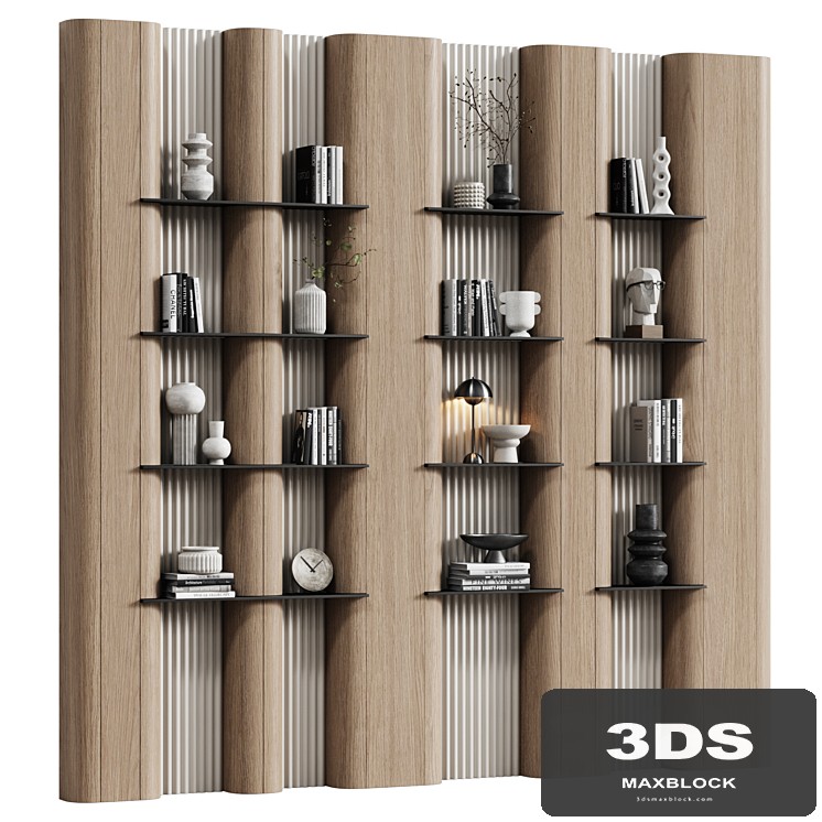 Bookcase in modern minimalist style 08