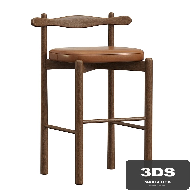 Counter Stool UCA, Dark Brown Wood