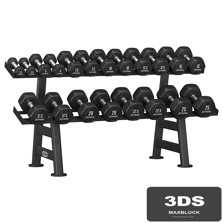 Hexagonal dumbbell rack