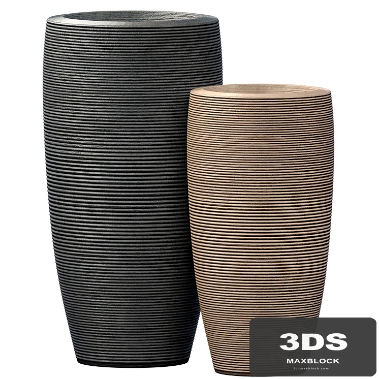 Decorative Contemporary corrugated ceramic floor high vase,Urn, pot, Outdoor planters in a modern style for home decoration.Modern Vases