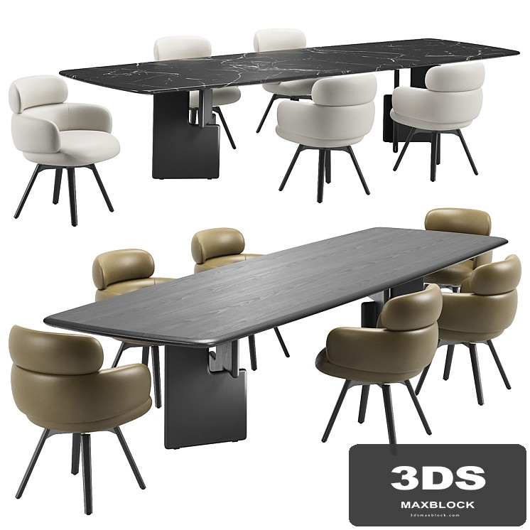Vivienne Chair & Nico Table by Minotti