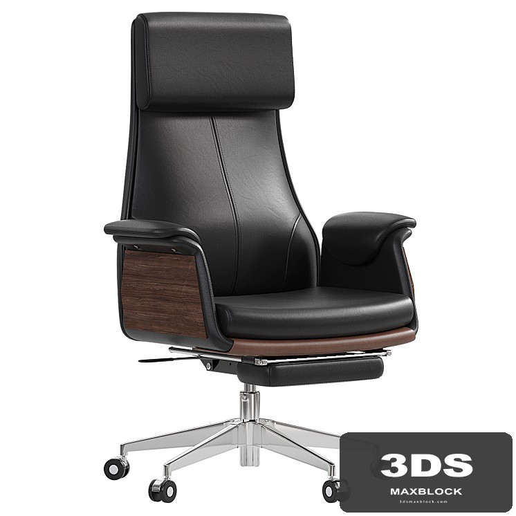 Reclining Leather Office Desk Chair black