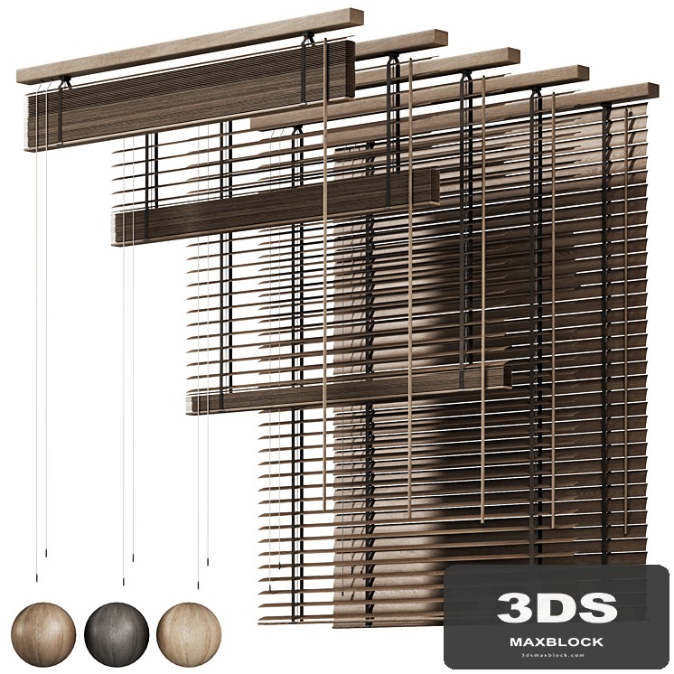 Wooden blinds 06, Folding wooden blinds