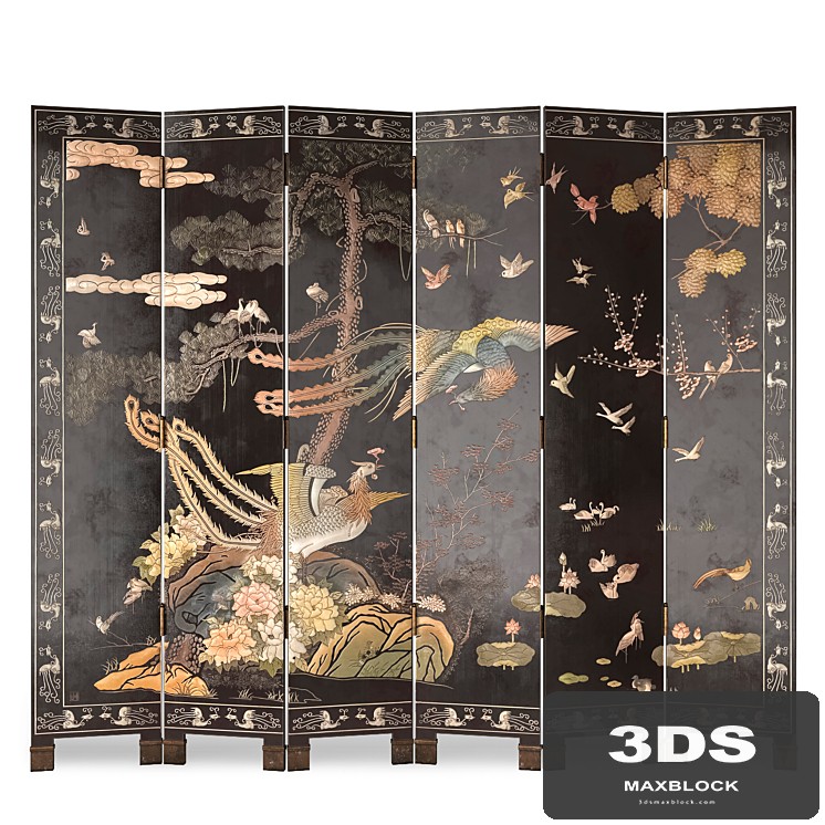 Decorative Chinese screen (Chinoiserie)