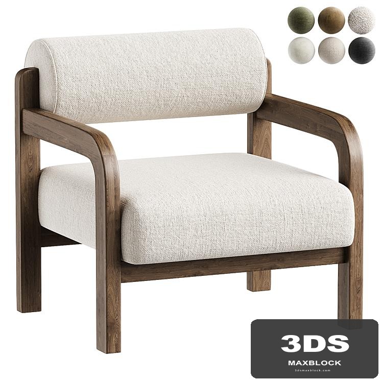 Fauteuil lounge en frêne Raymond