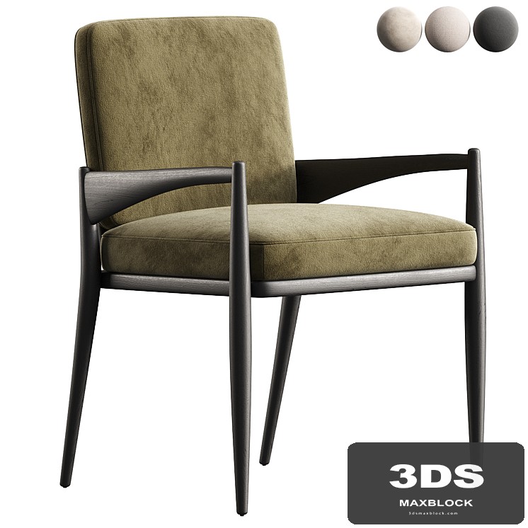 Palmas Black Upholstered Dining Armchair