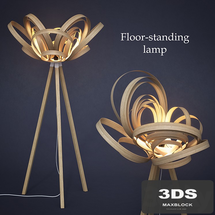 Floor-standing lamp by Tom Raffield