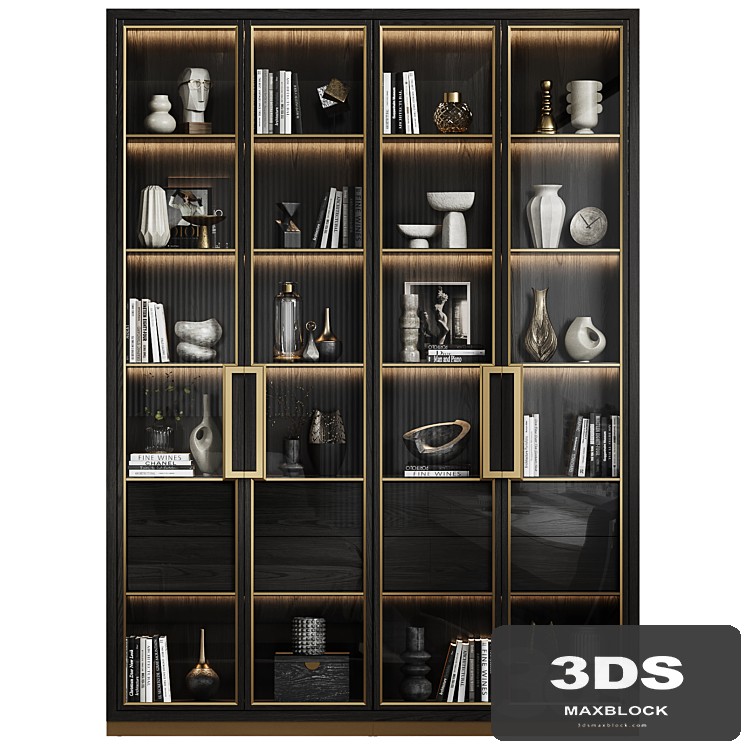 Art Deco Glass Door Bookcase 114