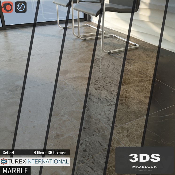 TUREX INTERNATIONAL Marble Tiles Set 59