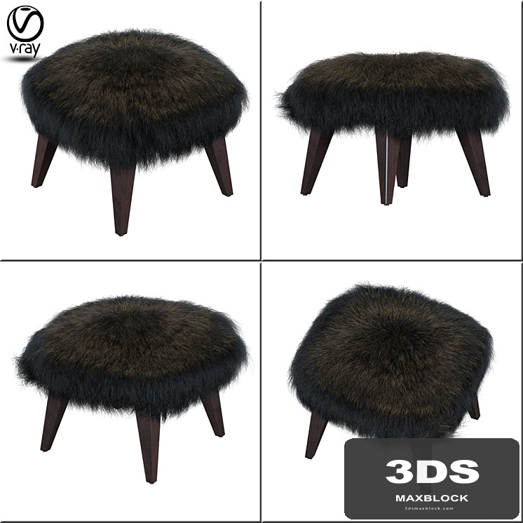 OTTO TIBETAN FUR CUBE OTTOMAN