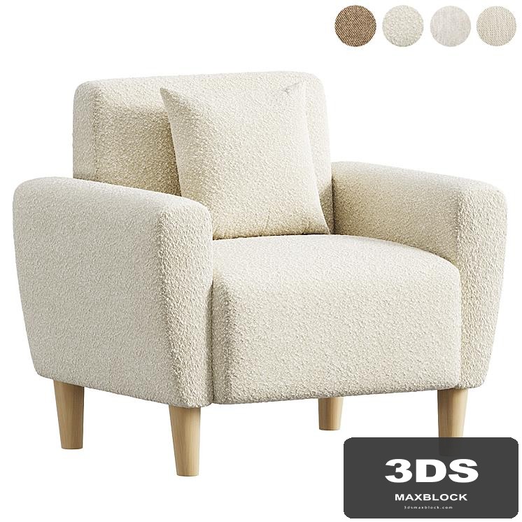 Mid-Century Accent Chairs Upholstered Fabric Accent Armchair