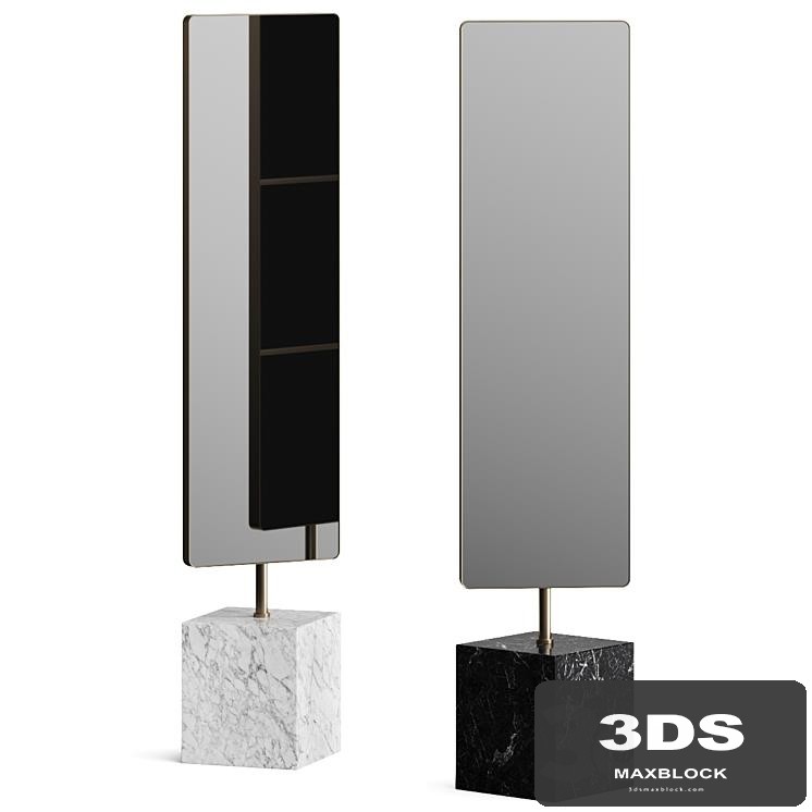 Meroni & Colzani Favignana Marquina Floor Mirror