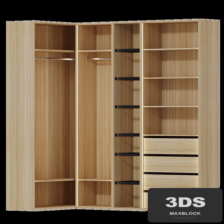 Wardrobe system without facades ELEMENTIS №5