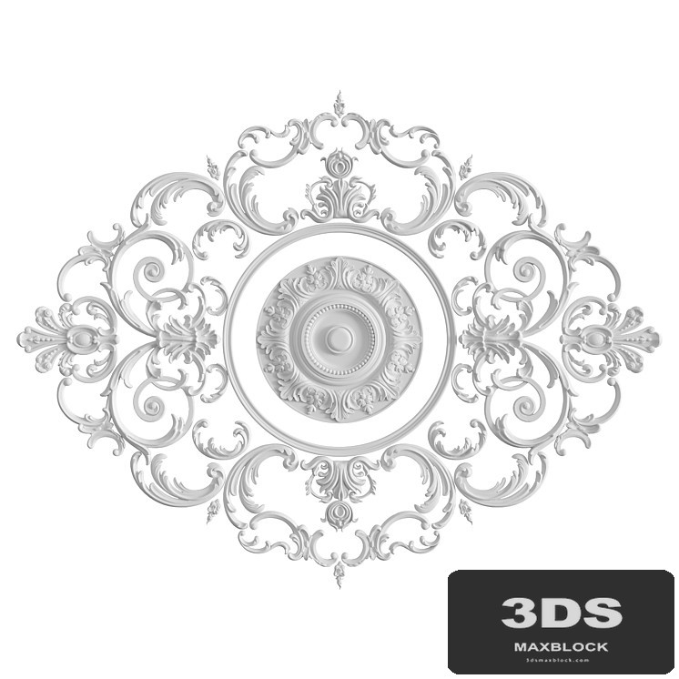 Rosette with stucco molding, set No. 117