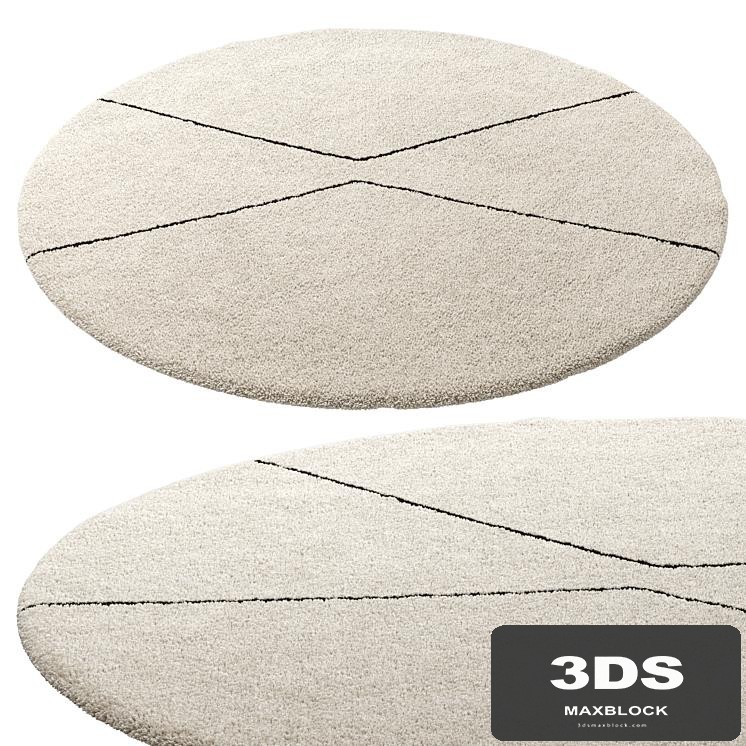 Round Berber style carpet Luna