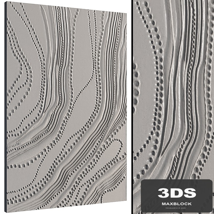 Bas-relief plaster wall decorative panel abstraction decor beads decoration chain
