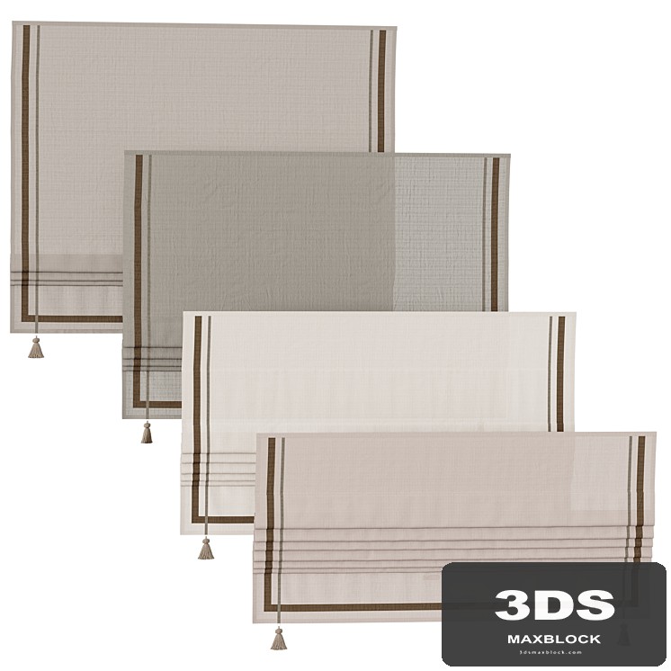 Roman blinds with tassels width 200cm