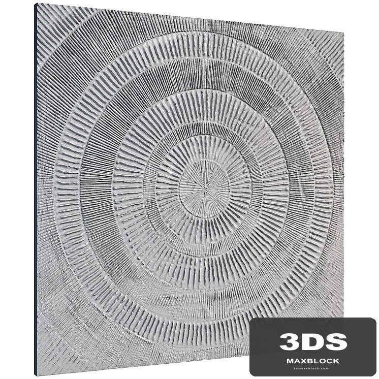 Bas-relief plaster wall decorative panel sun circles eyes