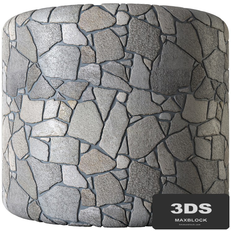 Decorative facing wild rubble stone rock masonry