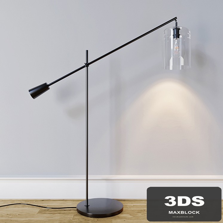 West Elm Adjustable Glass Floor Lamp