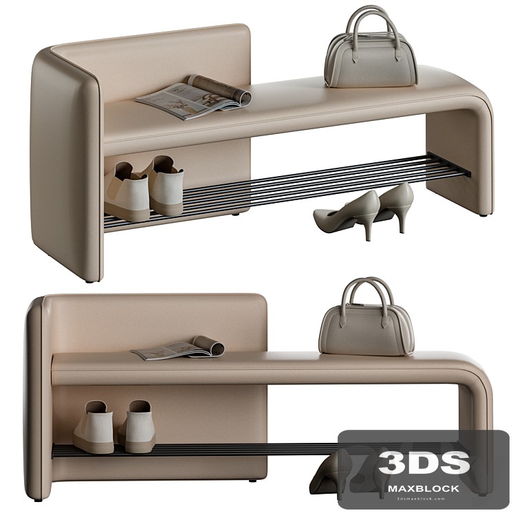 A bench for the hallway with a shelf for shoes