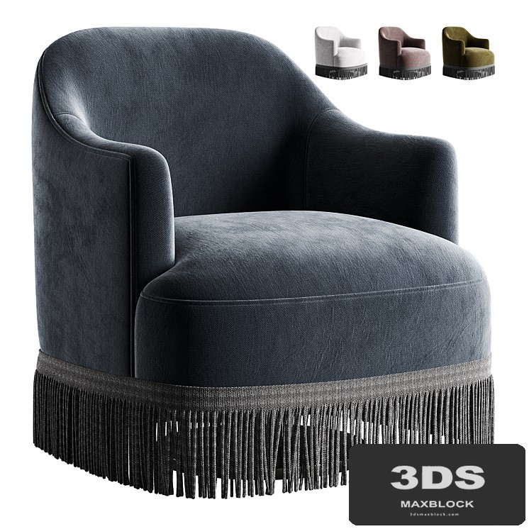 Savannah Swivel Chair with Fringe