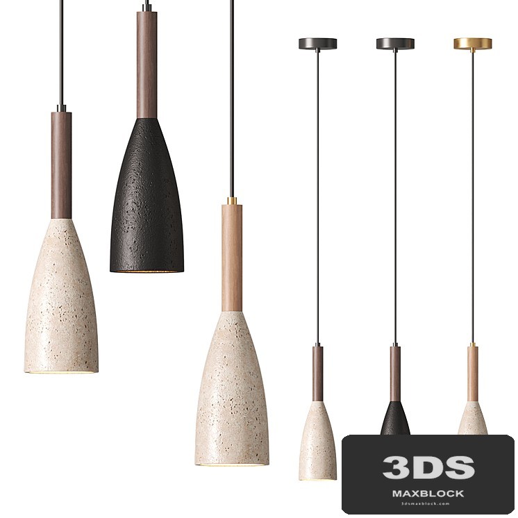 Travertine Teardrop Pendant Light