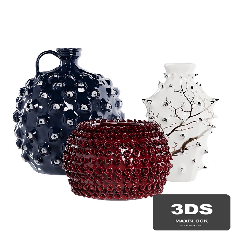 A set of decorative ceramic vases
