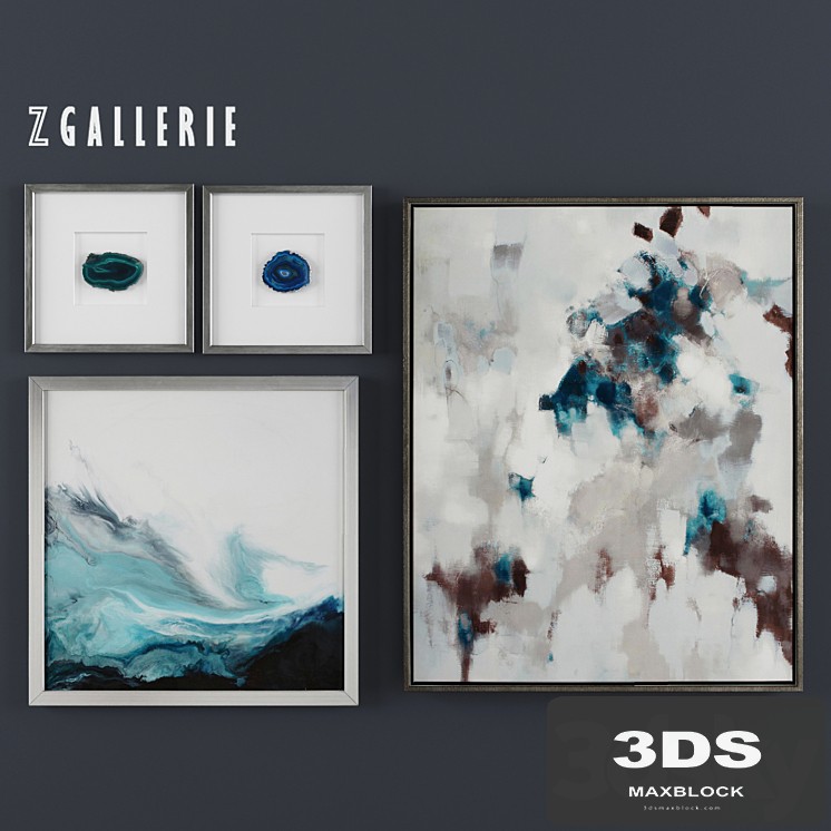 Z Gallerie Cerulean Impressions - Set of 4