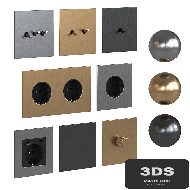 Socket and switch set Avoir 2