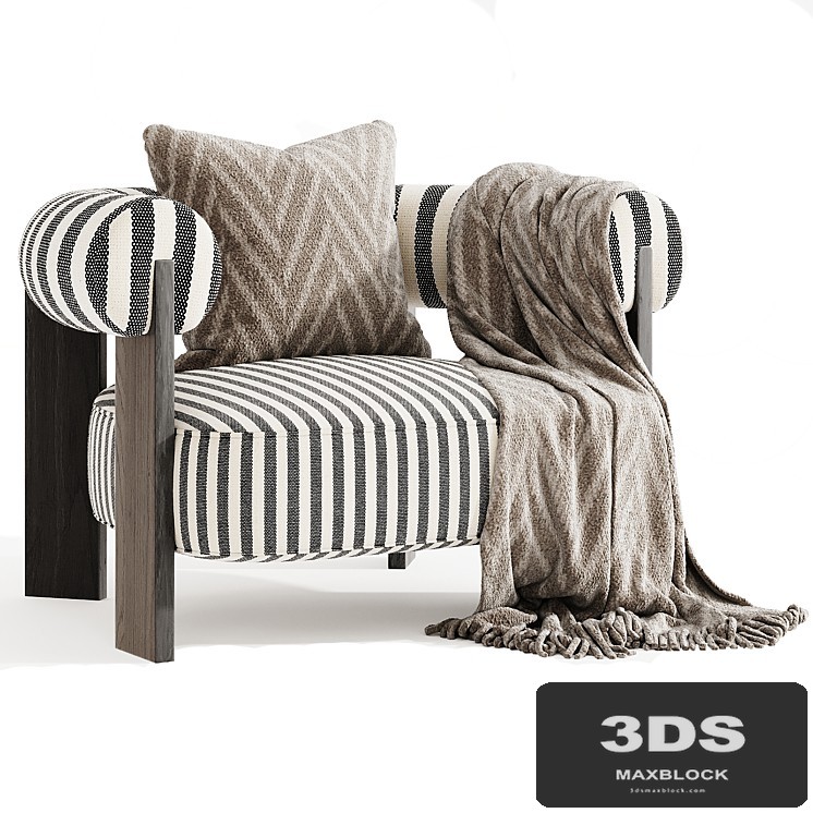 Fallon Woven Stripe Bolster Accent Chair