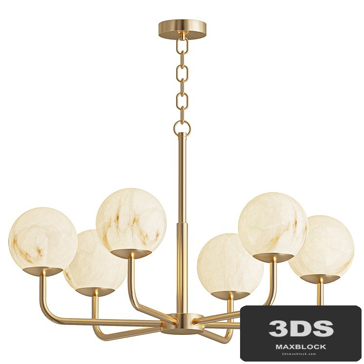 Alabaster Maytoni Erich Brass Chandelier