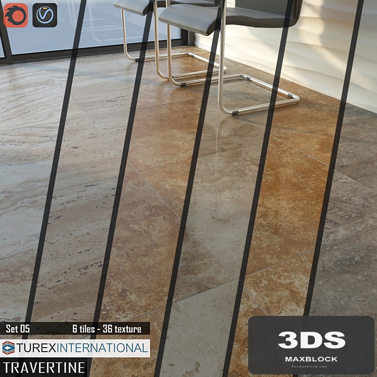 TUREX INTERNATIONAL Travertine Tiles Set 05