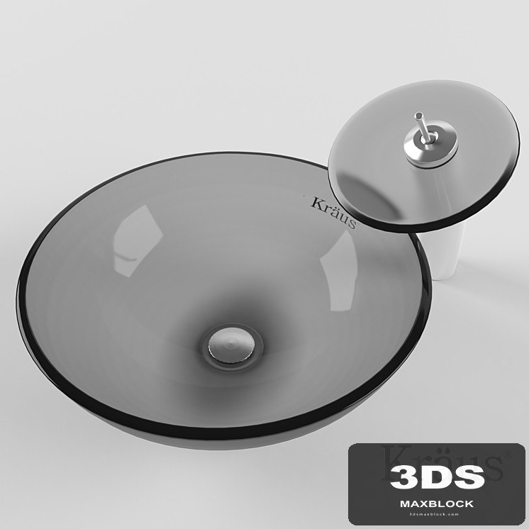 SINK MIXER AND GLASS WATERFALL KRAUS