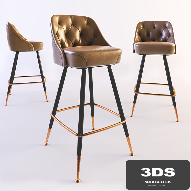 Bar Stool Leather Seat with Back